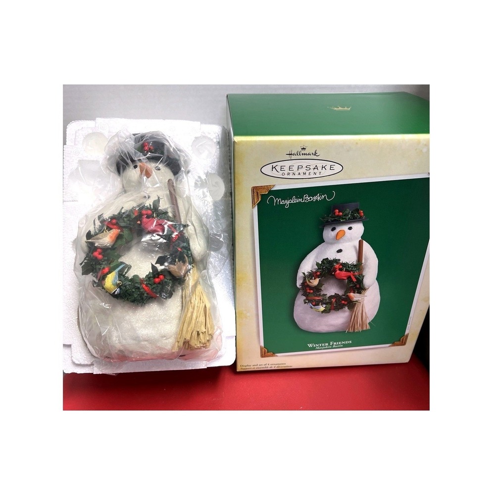 Hallmark 2005‎ Winter Friends Marjolein Bastin Snowman Figurine 9" Bird Ornament